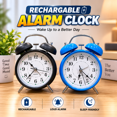 Rechargeable Twin Bell Alarm Clock